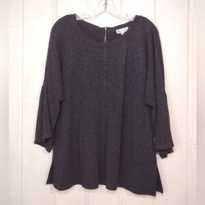 Neiman Marcus Dark Grey Boxy Tunic with 3/4 Sleeves Size (L)